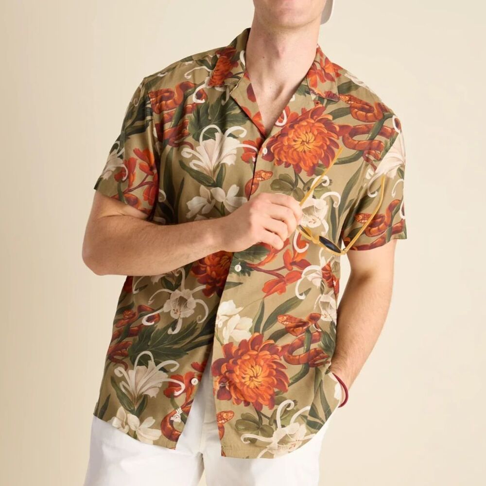 Chubbies The Snakey Rayon Sunday Shirt, Size XL, NWT